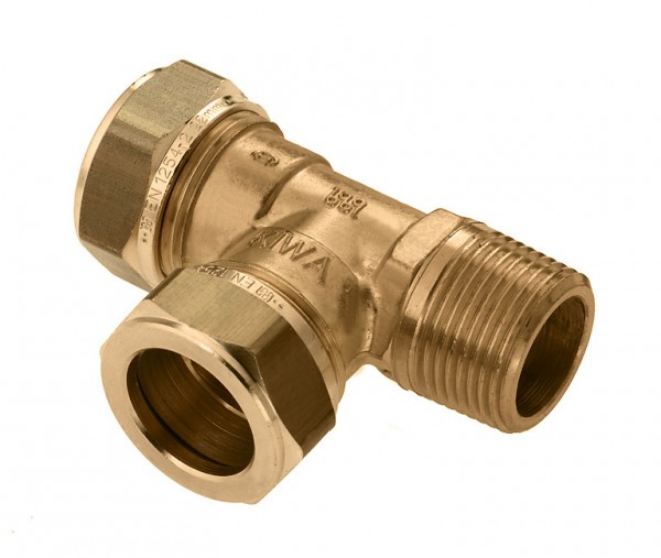 Bonfix messing knel punt T-stuk 90° bu.dr.