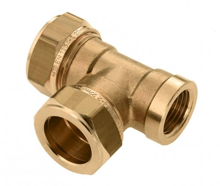 Bonfix messing knel schroef T-stuk 90° bi.dr.