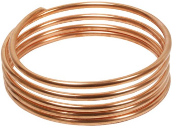 Koperen buis op rol zonder mantel