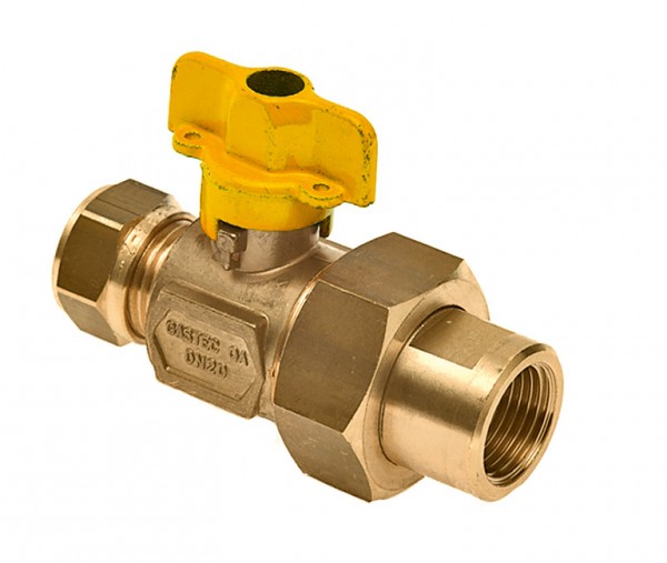 Bonfix messing gaskogelkraan knel x koppeling bi.dr.