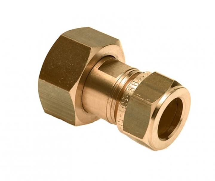 Bonfix messing gas 2-delige koppeling bi.dr. x knel