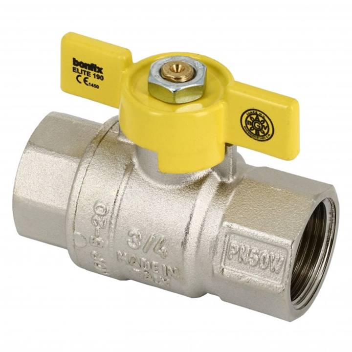 Bonfix messing gaskraan 2x bi.dr.