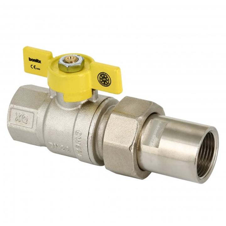 Bonfix messing gaskraan bi.dr. x koppeling bi.dr.