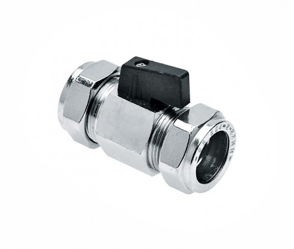 Bonfix chroom kogelkraan 2x knel met zwarte knop