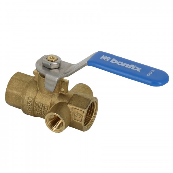 Bonfix kogelstopkraan 2x bi.dr. met hendel kiwa en aftap mogelijkheid