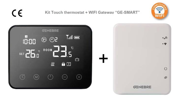 Genebre (3930) Klokthermostaat touch + Wifi Gateway 3930K "GE-SMART"