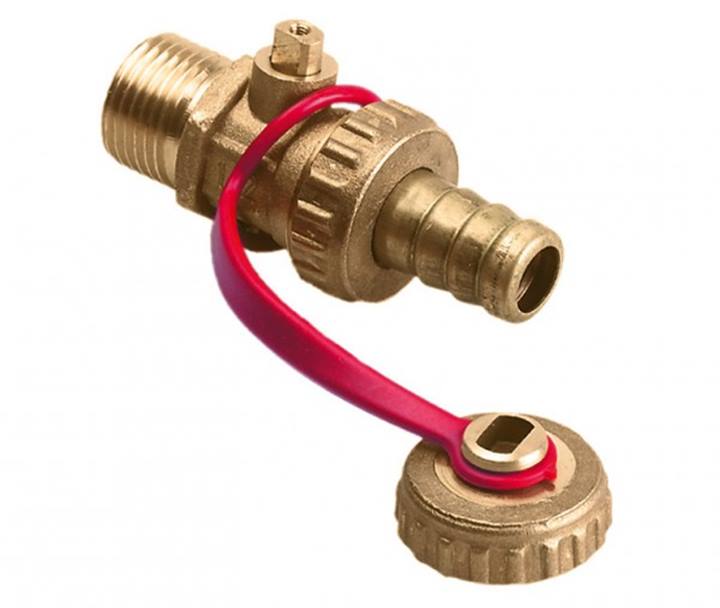 Vul- en aftapkraan 1/2" met uitsparing in kap