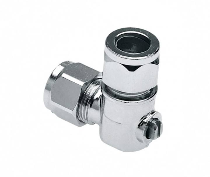 Bonfix chroom kogelstopkraan haaks 2x knel t.b.v. schroevendraaier