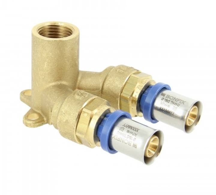 Bonfix Alupex muurplaat dubbel 90° 2x pers 1x bi.dr.