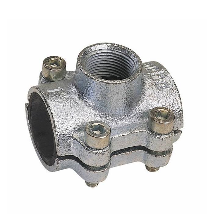 Verzinkt aanboorzadel t.b.v. stalen buis klem x bi.dr.