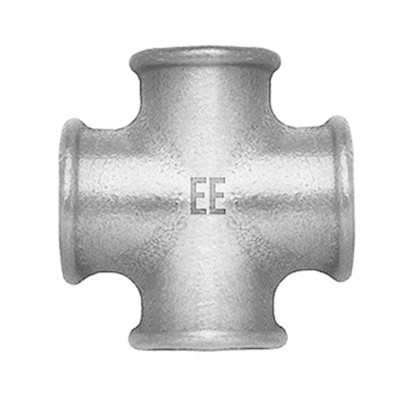 Verzinkt kruisstuk 90° 4x bi.dr. nr.180