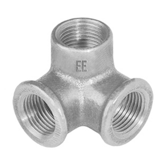 Verzinkt knie met zijspruit 3x bi.dr. nr.221