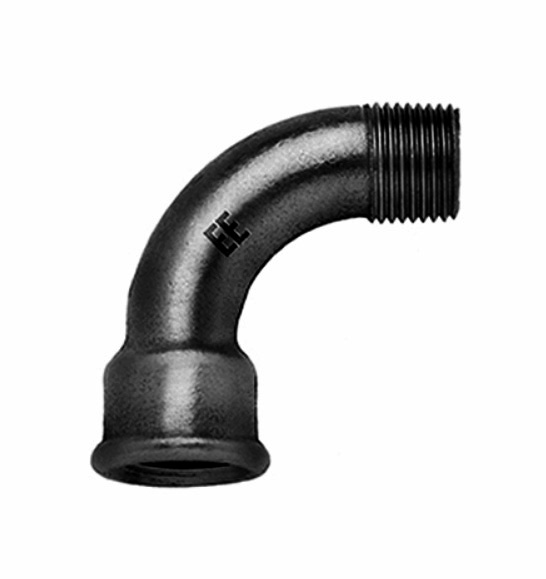 Zwart lange bocht 90° bidr.. x bu.dr. nr.1