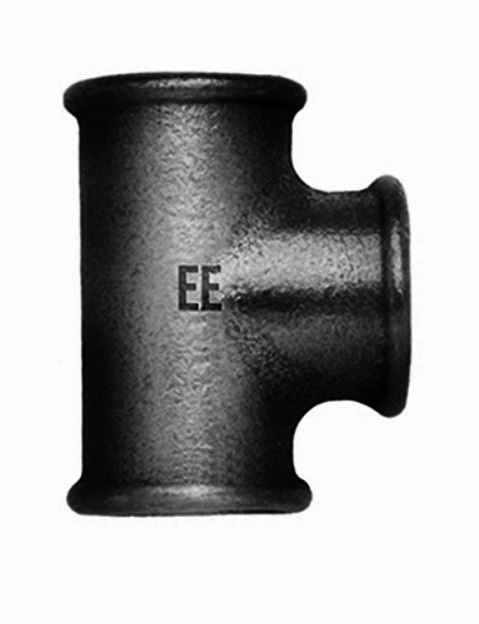 Zwart T-stuk 90° 3x bi.dr. nr.130