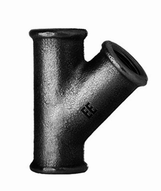 Zwart T-stuk 45° 3x bi.dr. nr.165