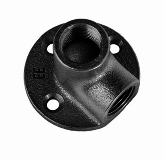 Zwart muurplaat 90° 2x bi.dr. nr.471