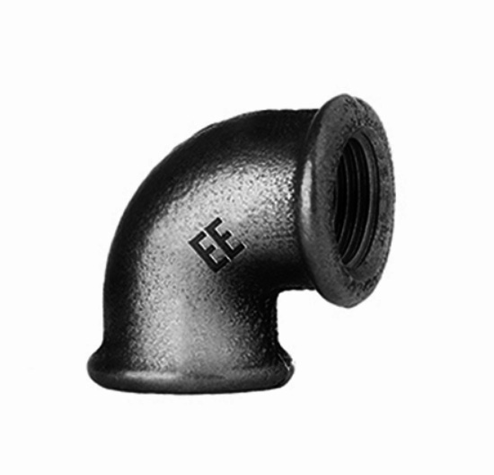 Zwart knie 90° 2x bi.dr. nr.90