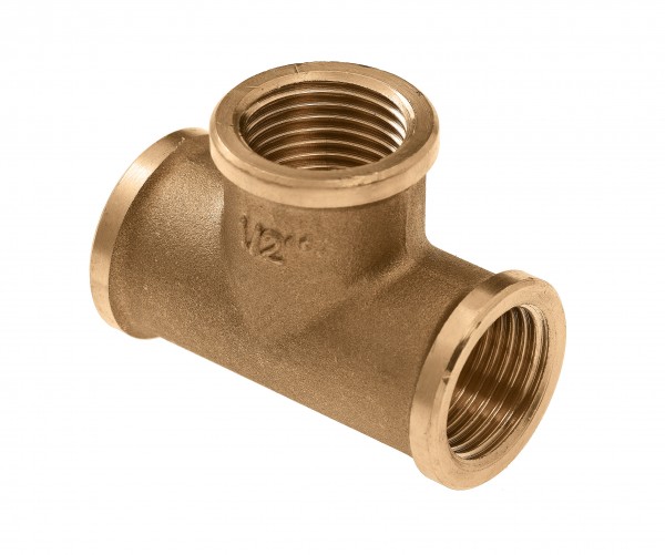 Messing T-stuk 90° 3x bi.dr. nr.130