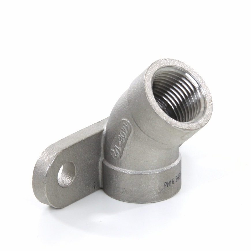 RVS 316 muurplaat 45° 2x bi.dr. nr.471