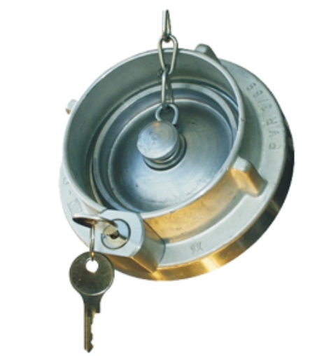 Aluminium Storz eindkap + ketting + slot, rubber afdichting