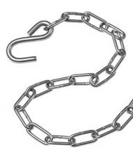 Ketting + 2xS-haak t.b.v. 3-kant eindkap / koppeling