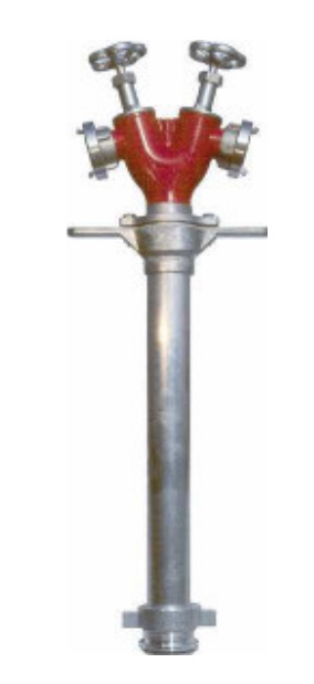 Standpijp t.b.v. hydrant met dubbele uitgang inclusief 2x Storz