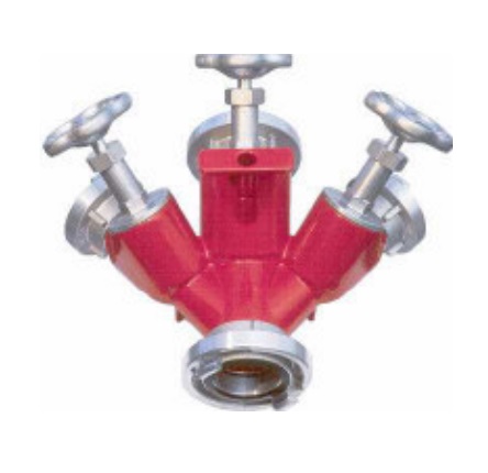 Storz verdeelstuk 3-weg met afzonderlijke schuifafsluiters
4x 2" buitendraad aansluiting (excl. storz koppelingen)