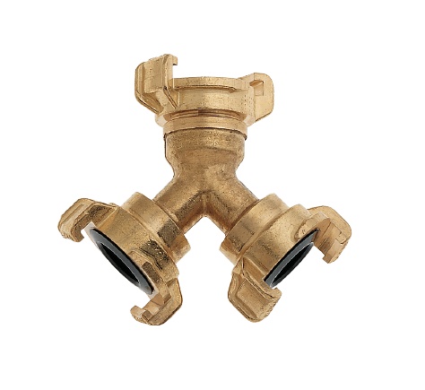 Geka messing snelkoppeling 3-weg verdeel T-stuk