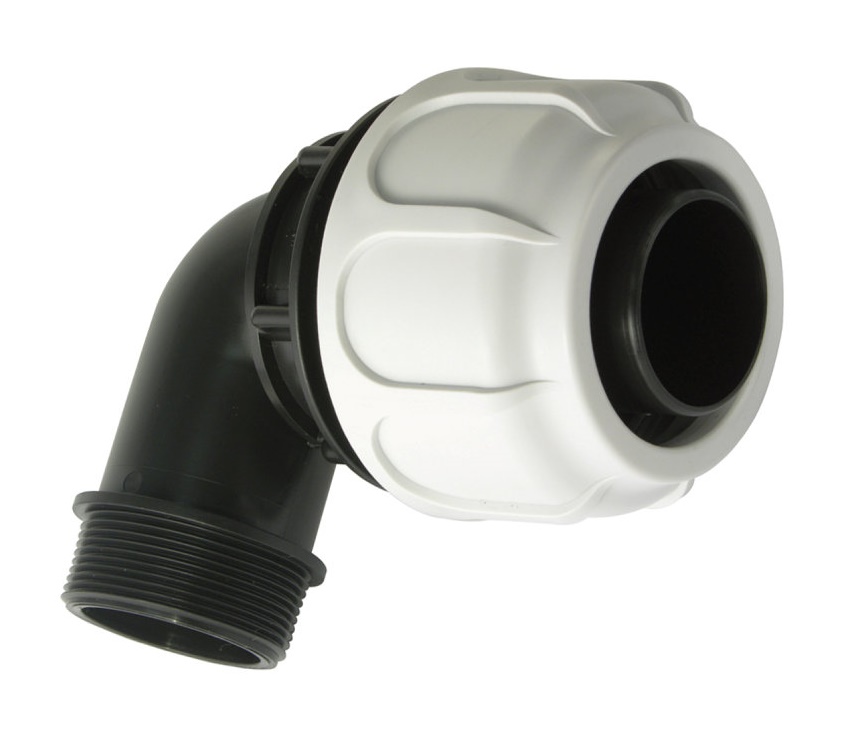 PP zuigslangkoppeling haaks met buitendraad