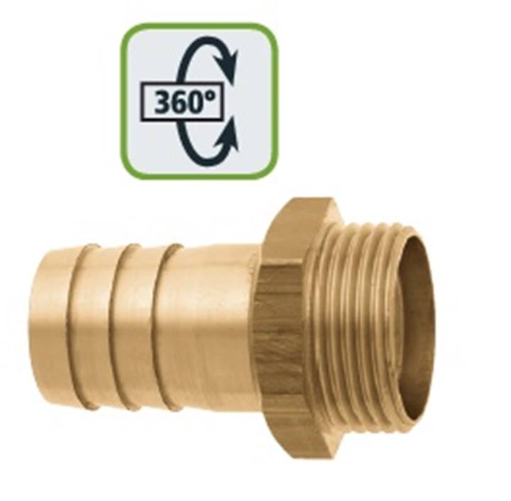 Geka messing slangtule met bu.dr. 360° draaibaar