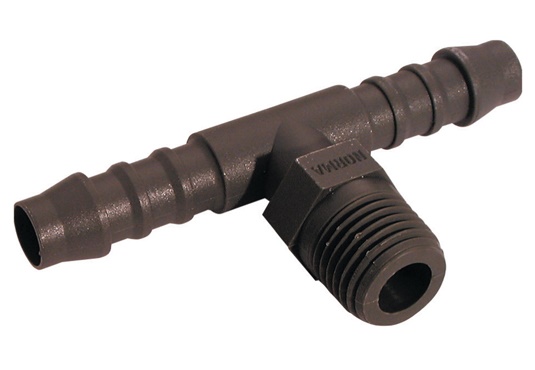 Nylon T-stuk 90° grijs tule x bu.dr. x tule