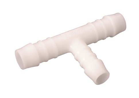 Nylon POM verloop T-stuk 90° wit 3x tule