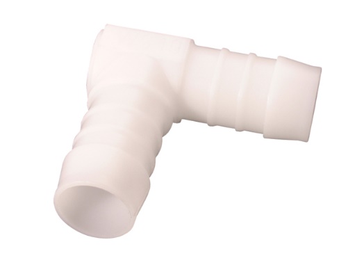 Nylon POM knie 90° wit 2x tule