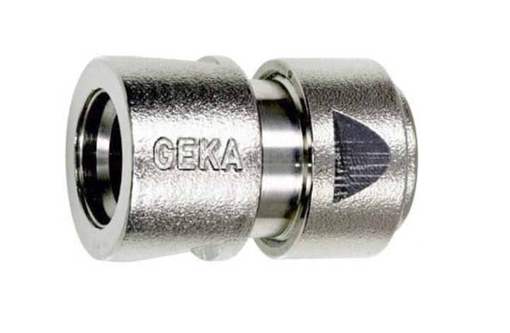 Geka Plus - nikkel - slangaansluiting zonder waterstop