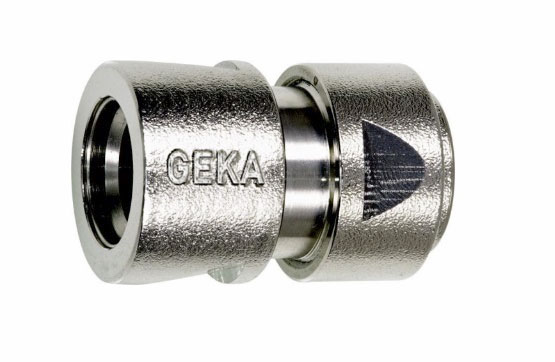 Geka Plus - nikkel - slangaansluiting met waterstop