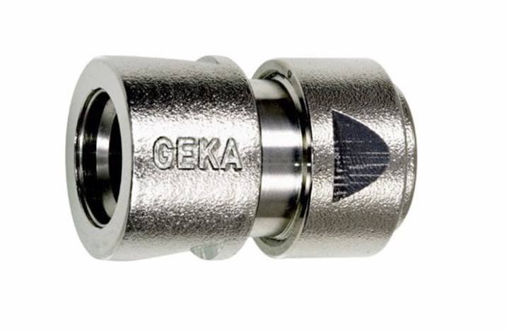 Geka Plus - nikkel - slangaansluiting met waterstop