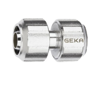 Geka Plus - chroom - slangverbinder 2x klem