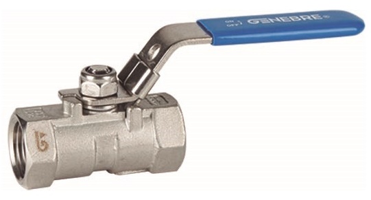 Genebre (2004) RVS kogelkraan RVS 316 1-delig 2x bi.dr. PN63, vernauwde doorlaat