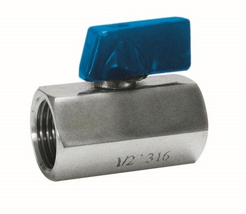 Genebre (2006) RVS 316 mini kogelkraan 2x bi.dr. PN63