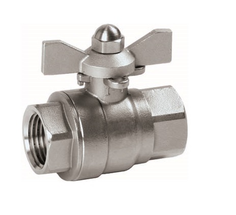 Genebre (2009) RVS 316 kogelkraan 2x bi.dr. met vleugelhendel PN63