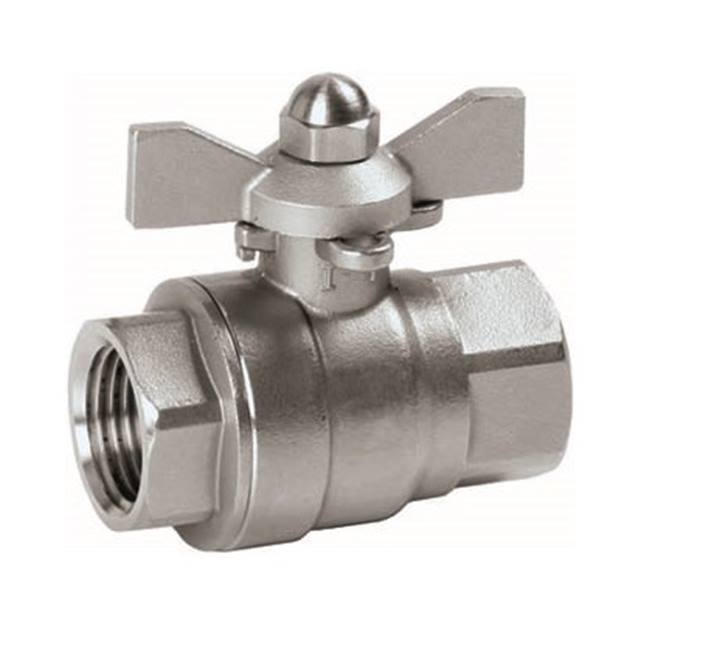 Genebre (2009) RVS 316 kogelkraan 2x bi.dr. met vleugelhendel PN63