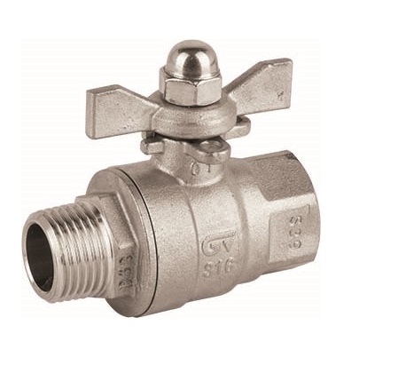 Genebre (2010) RVS 316 kogelkraan bi.dr. x bu.dr. met vleugelhendel PN63