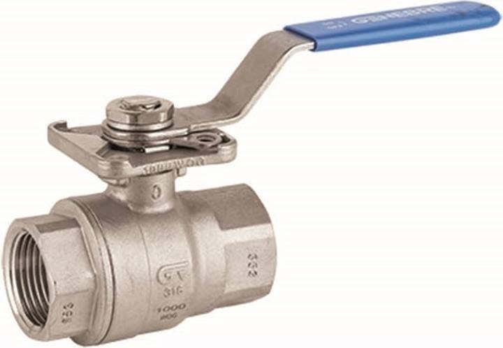 Genebre (2015) RVS 316 kogelkraan 2x bi.dr. ISO 5211 PN63