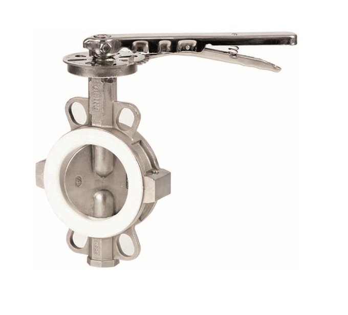 Genebre (2104) RVS 316 vlinderklep t.b.v. DIN flenzen met hendel