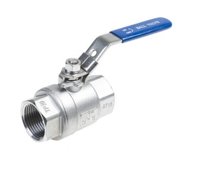 RVS 316 kogelkraan 2-delig 2x bi.dr.