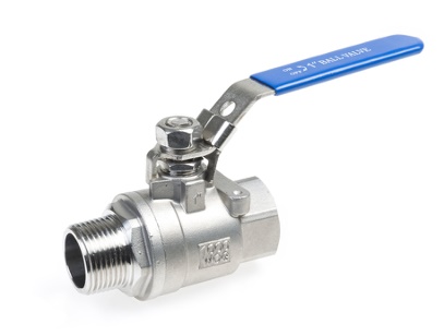 RVS 316 kogelkraan 2-delig bi.dr. x bu.dr.