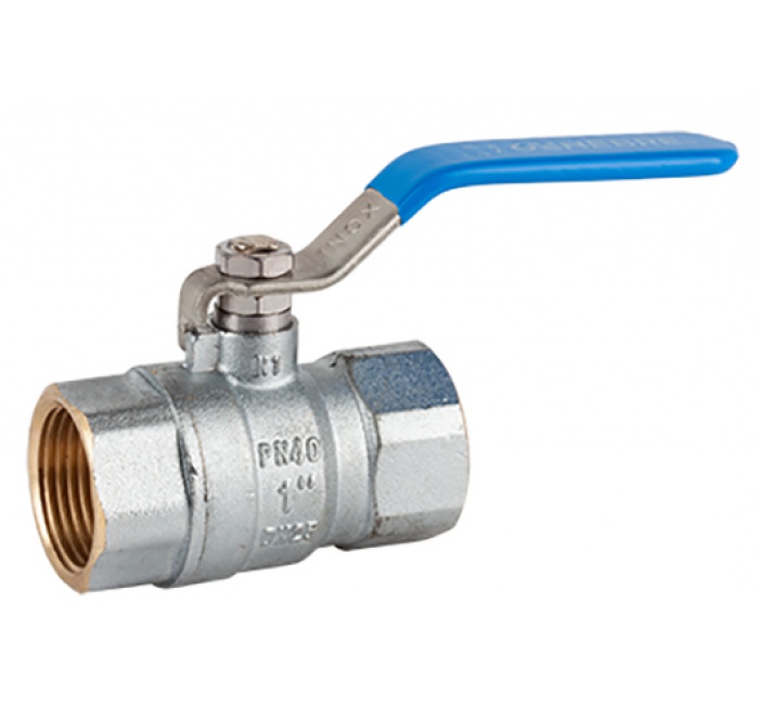 Genebre (3021) Messing kogelkraan 2x bi.dr. met RVS hendel PN40