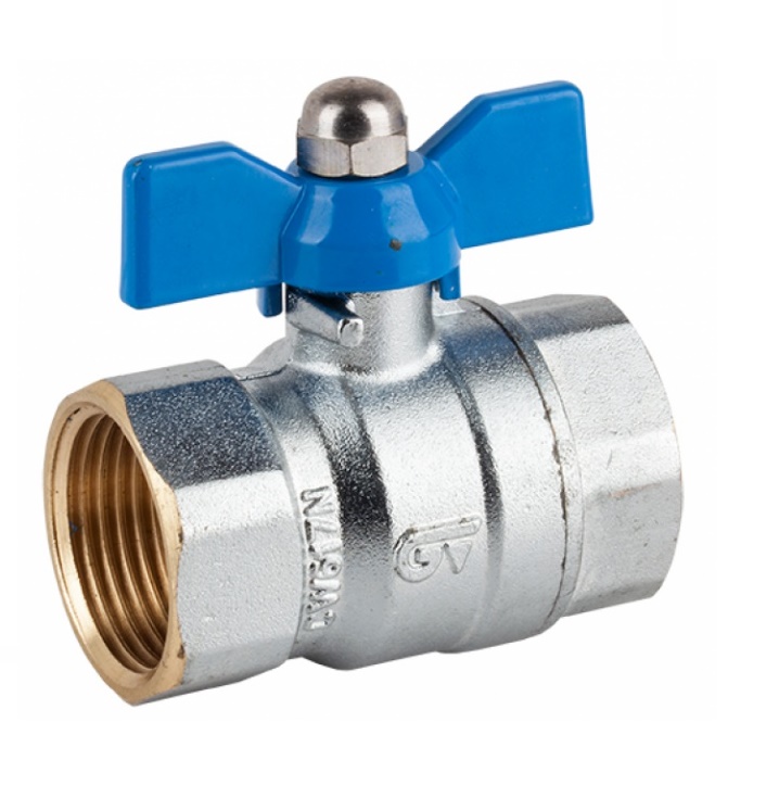 Genebre (3035) Messing kogelkraan 2x bi.dr. PN25 met vleugelhendel