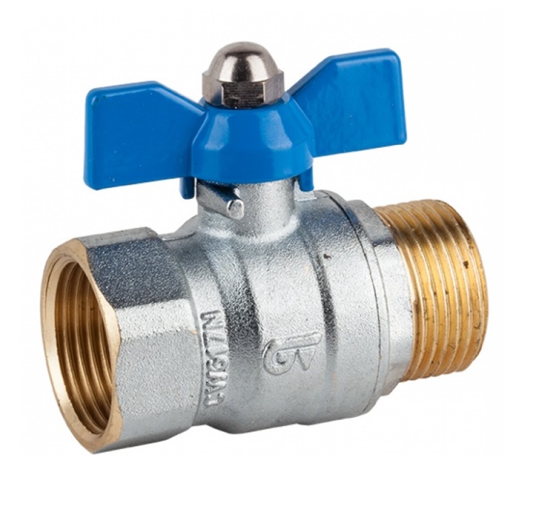 Genebre (3036) Messing kogelkraan bi.dr. x bu.dr. PN25 met vleugelhendel