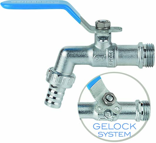 Genebre (3059R) Messing kogeltapkraan bu.dr. x slangtule